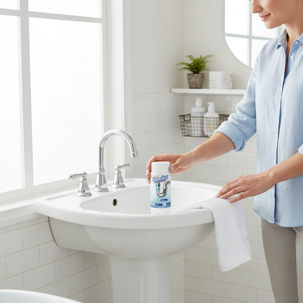 Drain Unclogging & Anti-Clog Cleaner - Aids Grease Hair Dissolving Prevents Pipe Blockages Freshens Sewer for Home Bathrooms